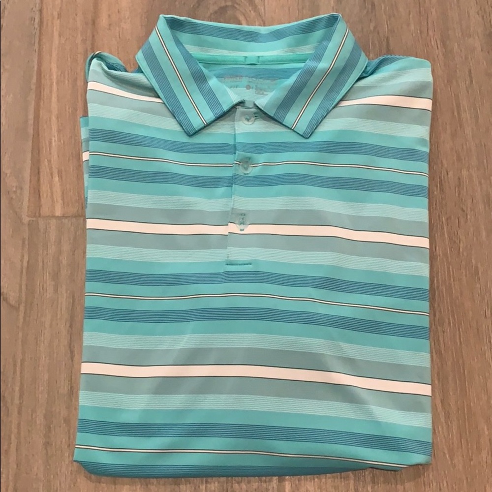 Nike Golf Dri-Fit Polo - Teal Green Stripe; Medium